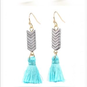 Chevron/tassel earrings